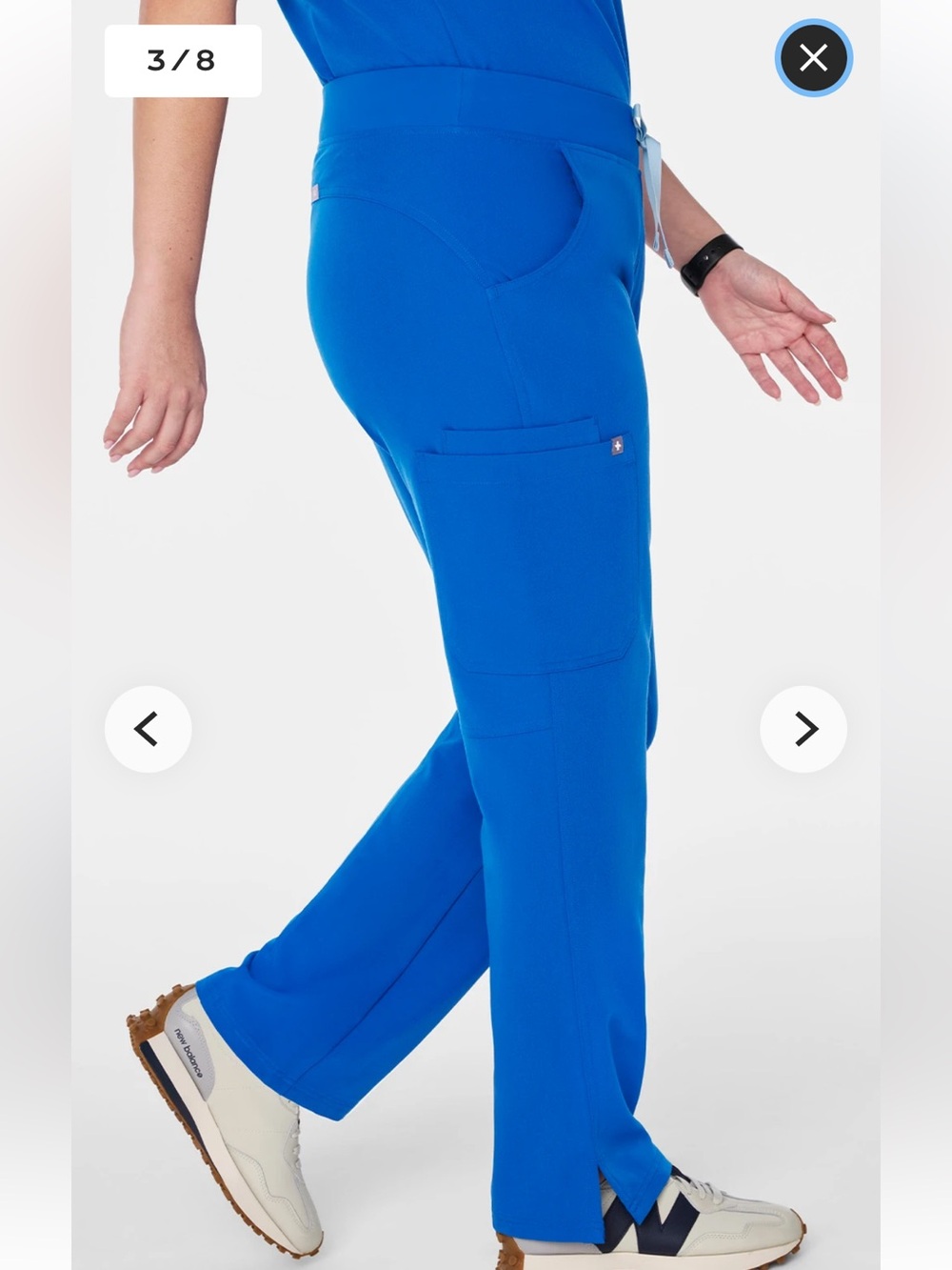 Figs Women's Royal Blue Solid Straight Leg Scrub Pants Size Med Drawstring - Picture 11 of 11